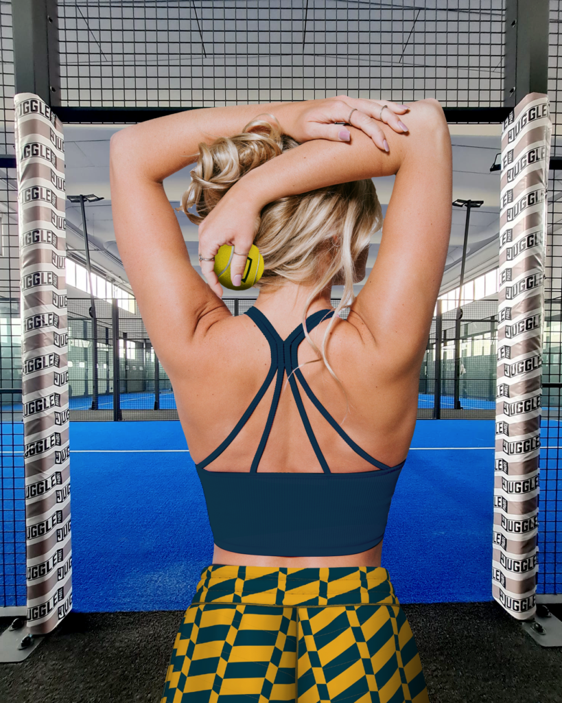 a woman in a sports outfit